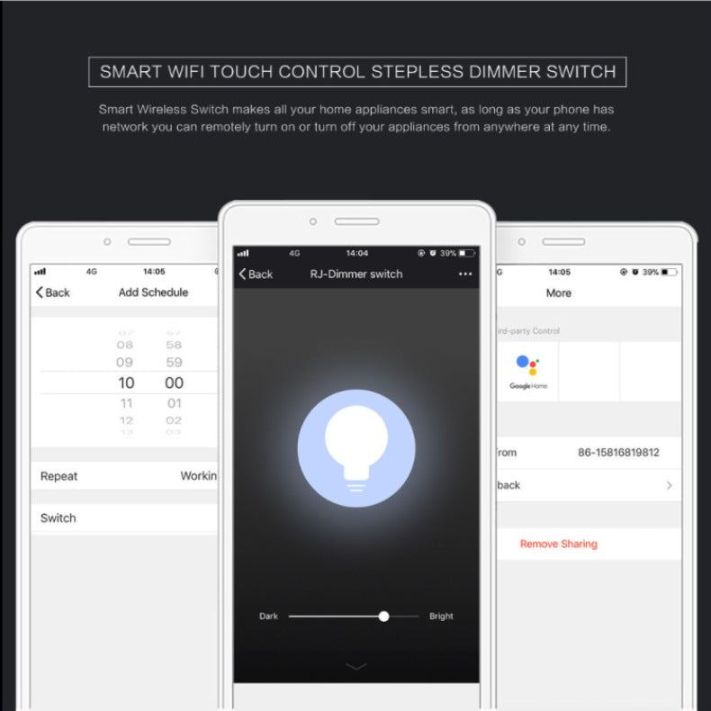 WiFi Smart Light Dimmer – Touch Switch Compatible with Alexa with Smooth Dimming